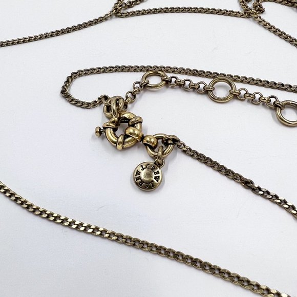 J Crew - Jeweled Diamond Shaped Dangle Gold Tone 30” Single Strand Necklace - Picture 5 of 7